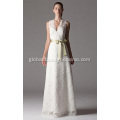  Sheath Column V-neck Floor-length Lace Wedding Dress Manufactory